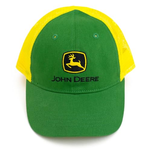 John Deere Toddler Boys Embroidered Mesh Trucker Hat Forest Green Yellow OS Toddler