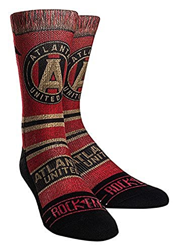MLS Atlanta United FC Scarf Custom Athletic Crew Socks, Large/X-Large, Red
