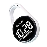 Elnwnnkc Portachiavi per bambini con clip digitale da appendere orologio da tasca piccolo dispositivo di cronometraggio per zaini e cintura orologio elettronico portachiavi orologio per studenti