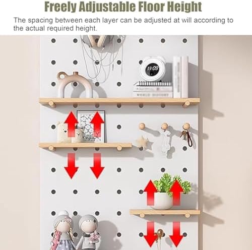 DIY Wooden Peg Board Kit - Wall Mount Organizer Panels for Home, Office, Kitchen, Garage & Craft Room - Versatile Display Solution for Tools, Crafts & Accessories
