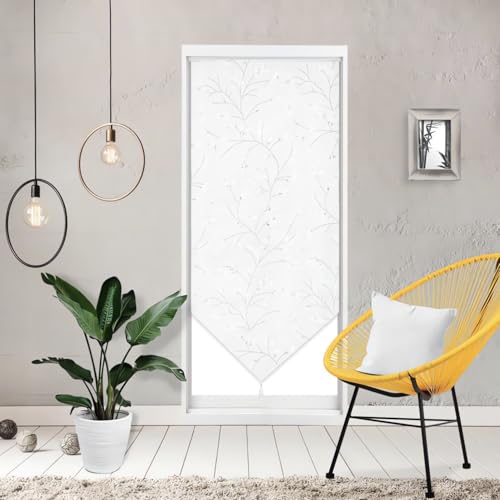 Soleil d'ocre, Osaka Voile Porte fenêtre, Polyester, Blanc, 70x200 cm
