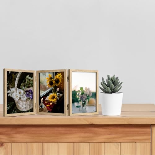 Cadre photo pliable triple vertical stable sans percer - 7