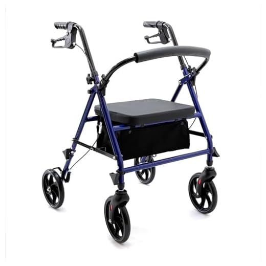 Lightweight Folding Rollator Walker with Seat, 4 Wheels, Brakes & Storage Bag – Mobility Aid for Seniors & Adults – Height Adjustable, Compact & Portable