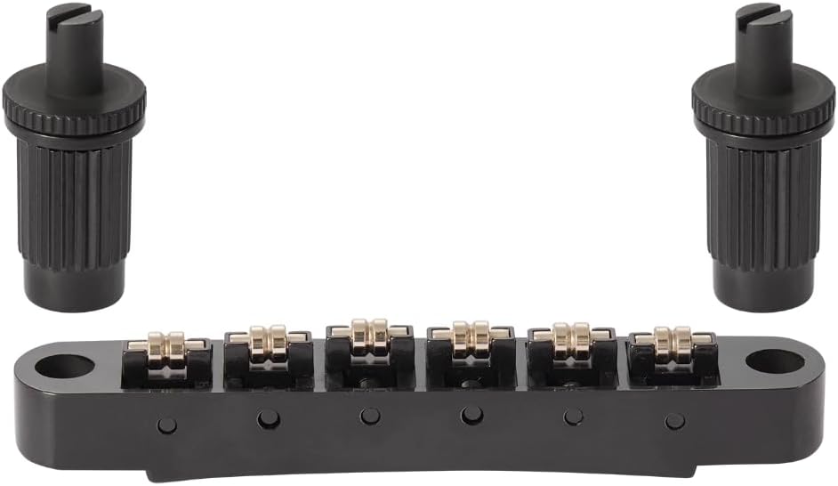 LP Guitar Roller Saddle Tune-O-Matic Bridge with Clip-Lock For Les Paul,SG,ES,Dot,Bigsby Black