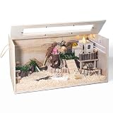 YIDAXIS Pine Small Animals Houses&Habitats Chewproof, 32' Pine Guinea Pig Cage Hamster Cage for Small Animals...