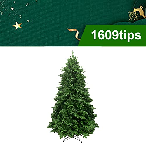 Molezu Artificial Christmas Tree, Unlit Premium Spruce, Hinged Holiday Xmas Tree, Green, With Metal Foldable Base For Decoration. (6Ft,1109Tips) #TOP3