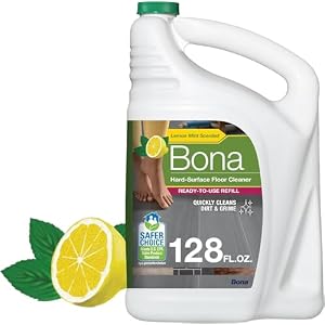 Bona Multi-Surface Floor Cleaner Refill – 128 fl oz – Lemon Mint – Residue-Free Floor Cleaning Solution refill for Spray Mop and Spray Bottles – For Use on Stone, Tile, Laminate, and Vinyl Floors