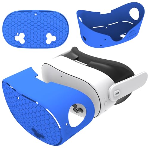 Cubierta de cara de silicona VR de VR para accesorios MTA Quest 3s VR, Caso de protección de silicona Auriculares VR Auriculares Anti-Fall Case de piel VR VR Accesorios