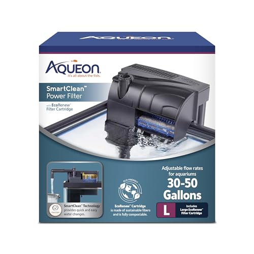 Aqueon Aquarium Fish Tank SmartClean Power Filter with EcoRenew Filter Cartridge, 30-50 Gallons