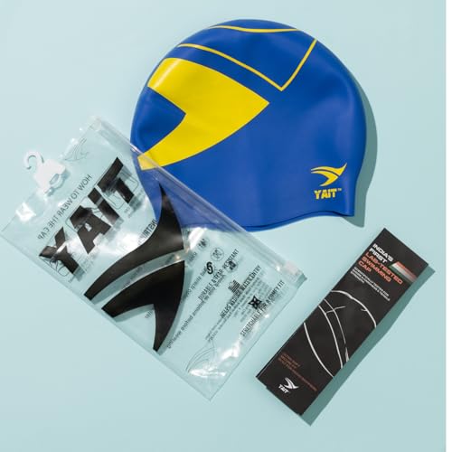 Image of Pro Performance Swimming Cap | India's First Lab-Tested Swim Cap| Hydrodynamic Race Fit | Reduced Drag Design | Ultra Soft, Tear-Resistant & Anti-Slip | for Advanced Swimmers - Blue & Yellow