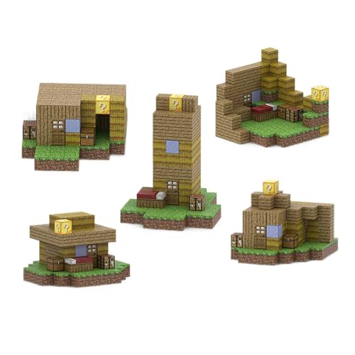 Vexolite マグネットブロック マイクラ風 磁石ブロック 積み木 マグネット 立体パズル 知育玩具 マグネットパズル 小学生 おもちゃ 誕生日 入園 卒園 ギフト クリスマスプレゼント 100PCS 牧場風の小屋