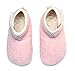 Hayeabi Toddler Kids Lightweight Winter Fuzzy Warm Indoor Outdoor House Slippers Non-Slip Grip Comfy Home Floor Shoes for Boys Girls (Ha20065Pink21)