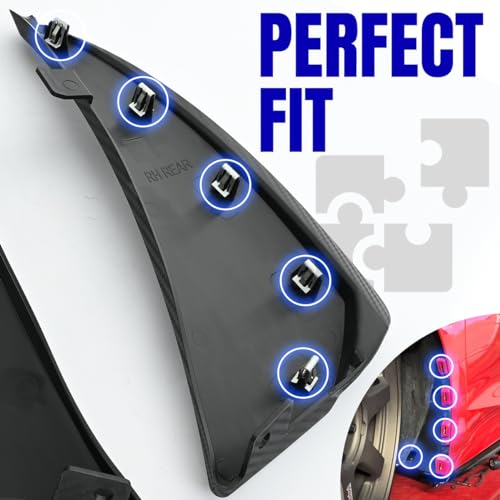 BILLFARO 4PCS Front & Rear Mud Flaps,Carbon Fiber Pattern Splash Guards Wheels Rock Mudguards Mudflap Fender for Corvette C8 Stingary Z51 Convertible/HTC 2020+,Replace OEM #84263453 84263457 by BILLFARO - Used condition - Image 5