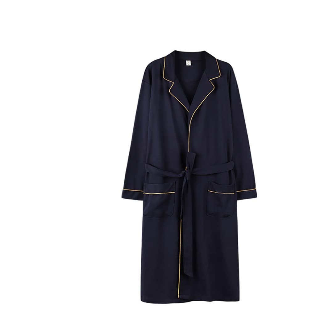 Albornoz para hombre a cuadros, bata ligera de primavera otoño estilo kimono azul y blanco talla XXL