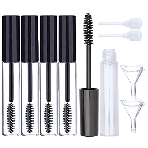 mascara container empty - 5 Pack 10ml Empty Mascara Tube with Eyelash Wand, Shangling Eyelash Cream Container Bottle with Funnels Transfer Tools for DIY Mascara Container