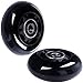 AOWISH 64mm Inline Skate Wheels 64mm x 24mm Roller Hockey Replacement Wheels w/Bearings for Roller Board Bag, Luggage Suitcase, Water Rower Seat, Steady Rest Wood Lathe (4-Pack) (Black)