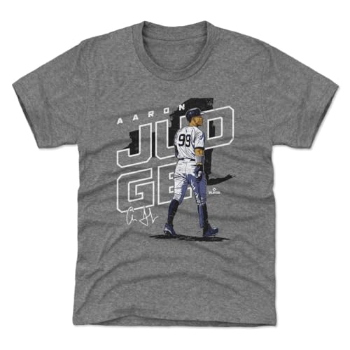 500 LEVEL Aaron Judge Youth Shirt (Kids Shirt, 10-12Y Large, Tri Gray) - Aaron Judge Player Map K WHT