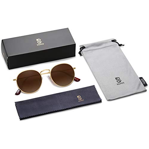 Sojos Small Round Polarized Sunglasses For Women Men Classic Vintage Retro Shades Uv400 Sj1014, Gradient Brown #TOP5
