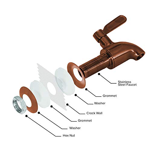 Brio Stainless Steel Beverage Dispenser Spigot (Fits 5/8 Inch Opening), Dispenser Replacement Faucet For Crocks And Glass Dispensers (Oil Rubbed Bronze) #TOP3