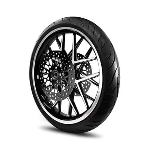21" 21X3.5 RAZOR MAG WHEEL FOR HARLEY TOURING PRODIGY STYLE 2008 - ABOVE MODELS W/ 25MM BEARINGS (With ABS) (Black Machine & Black Wall Tire(2 Rotors))