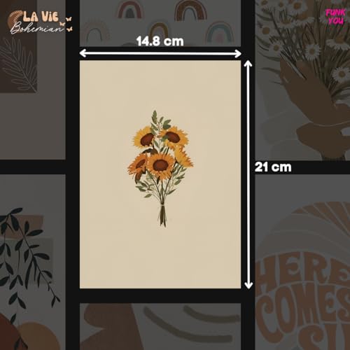 Image of Bohemian Aesthetic Wall Collage Kit Posters (Pack of 28) - 6 x 8 Inches Posters for Wall Decoration - Wall Art For Bedroom, Office, Living room, Dorm room - Double Tape Included (Bohemian, 28)