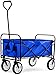 Składany wózek ogrodowy, ręczny wózek, ogród, wózek transportowy, składany, wózek do grillowania na świeżym powietrzu, na zakupy, do ogrodu, 150 kg pojemności (niebieski)