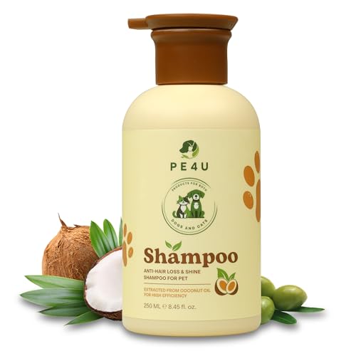 Image of Natural Anti-Shedding & Coat-Softening Pet Shampoo, Gentle Anti Shedding Shampoo for Dogs & Cats, Reduces Shedding, Softens Fur - 8.45 Fl Oz Dog Shampoo for Shedding - Deshedding Dog Shampoo
