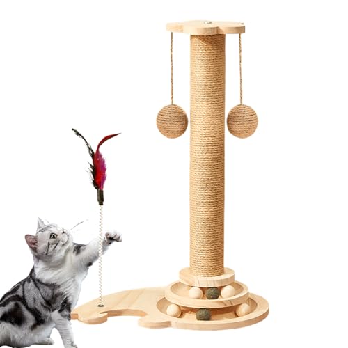 Ruwshuuk Arbre à chat | Jouet interactif pour chats d'intérieur – Station de jeu 4 en 1 interactive et multifonction pour chiots à la maison