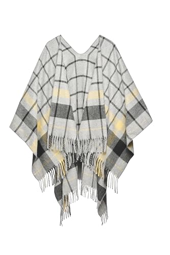 Image of Women's Shawl Wrap Poncho Ruana Cape Cardigan Sweater Open Front for Fall Winter Spring