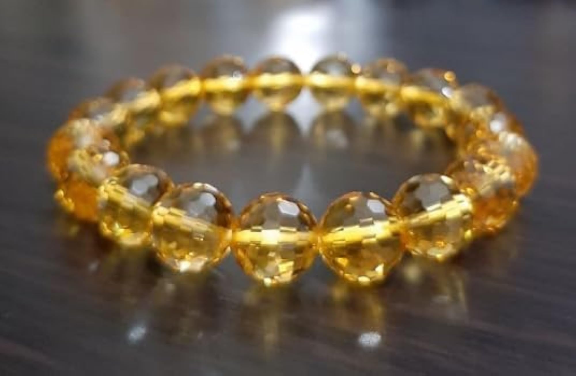 Citrine Healing Beads Sunela Stone Round Bracelet