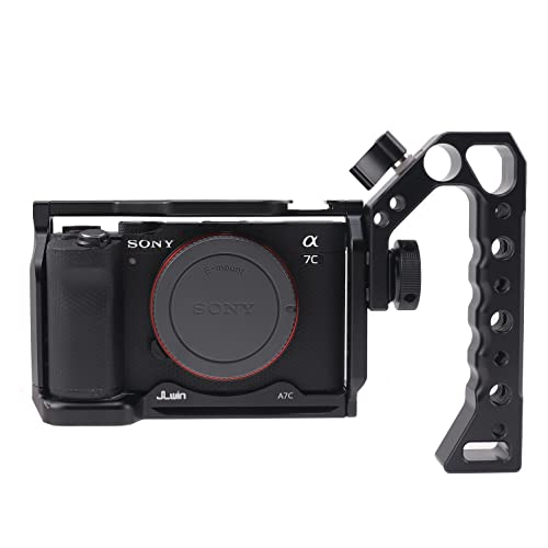 Image of Fotga Alloy Aluminum Camera Cage Stabilizer Bracket + Top Handle for Sony A7C ILCE-7C α7C Mirrorless DSLR Camera Video Film Making