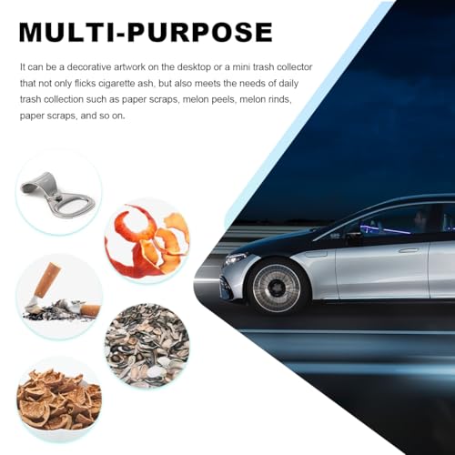 Image of Car Cigarette Ashtray with Lid, Stainless Steel Bling Crystal Diamond Smokeless Fireproof Vehicle Ashtray Holder, Portable Sparkling Ashtray Cup Holder for Car Home Office (White)