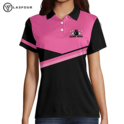 Lasfour Custom Bowling Shirts Short Sleeve Polo For Women, Funny I'm A Classy Sassy And A Bit Smart Assy Bowling Girl Bowling Shirts For Women, Vintage Bowling Shirts For Women #TOP3