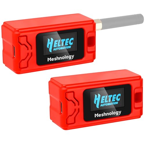 Image of 2 Pack Case for ESP32 LoRa V3 Module Board Device Antenna OLED Protection Case with Type C and Copper Tube Antenna Interface (N30 Version, Red)