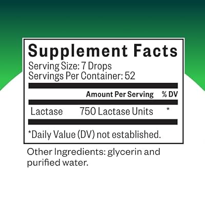 Seeking Health Lactase Drops - Liquid Supplement with Dairy Intolerance - Support for Digestion - Lactase Enzyme Supplement - 0.50 Fl oz, 52 Servings