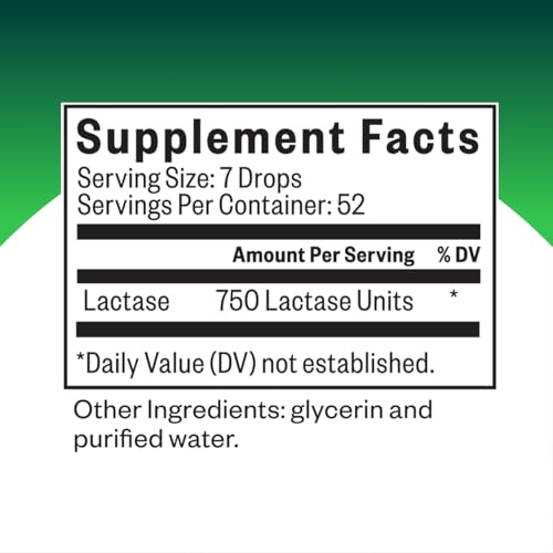 Seeking Health Lactase Drops - Liquid Supplement with Lactase Enzyme for Dairy Intolerance Support - Intolerance Support for Digestion - Lactase Enzyme Supplement - 0.50 oz, 52 Servings