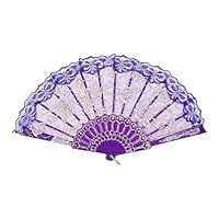 Abanico De Encaje Rosa - Abanico Plegable Hecho A Mano Con Patrón De Encaje Floral, Abanico Ligero De Estilo Chino Vintage | Abanico Plegable Clásico Para Festivales, Decoración Del Hogar, Brisa De