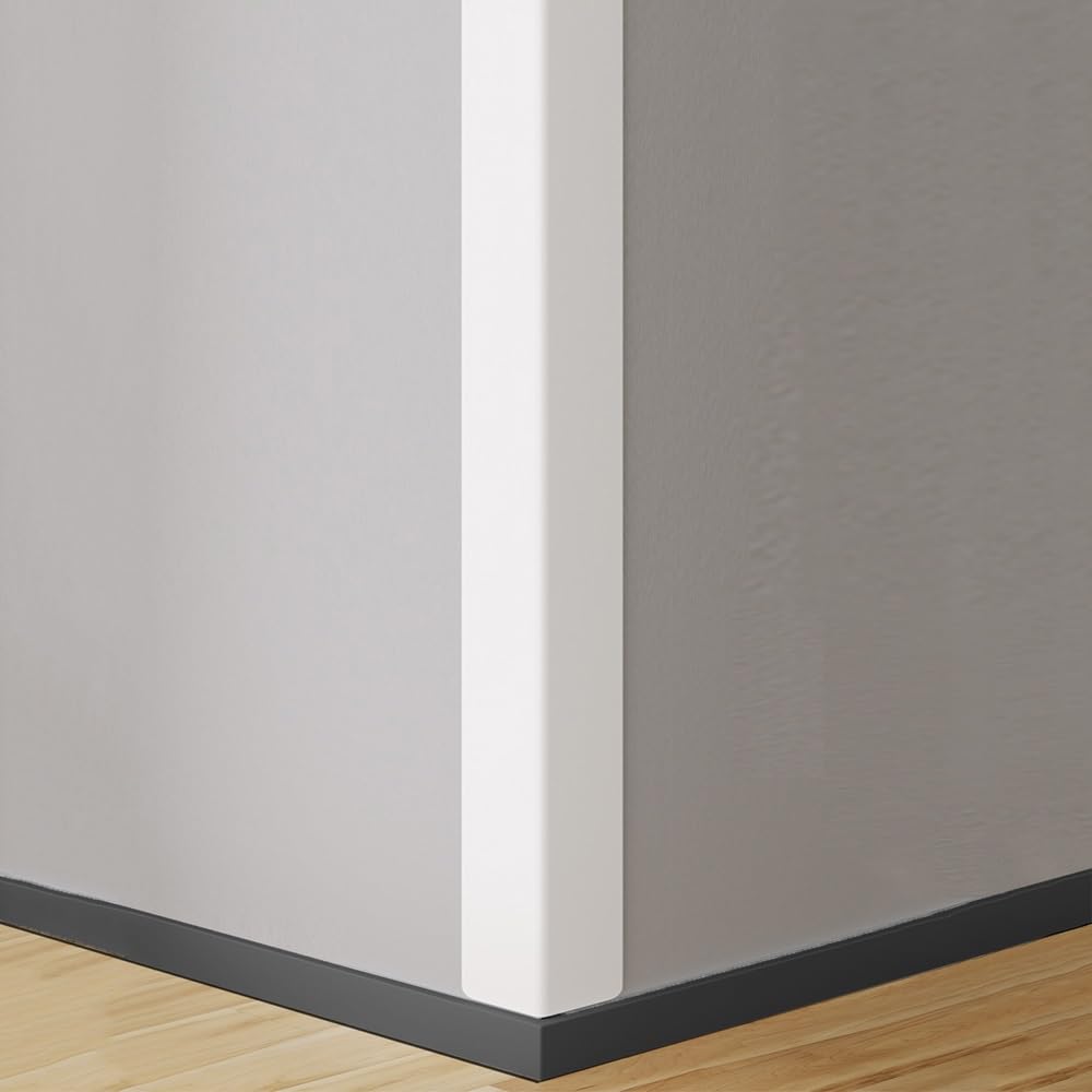 Protection d'angle murale en PVC en forme de L - Bande autocollante anti-collision pour plinthe de fenêtre, blanc - A-L 100 cm (39 cm)