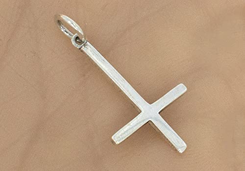 Croix inversée pendentif en argent 925 bijou gothique - 3