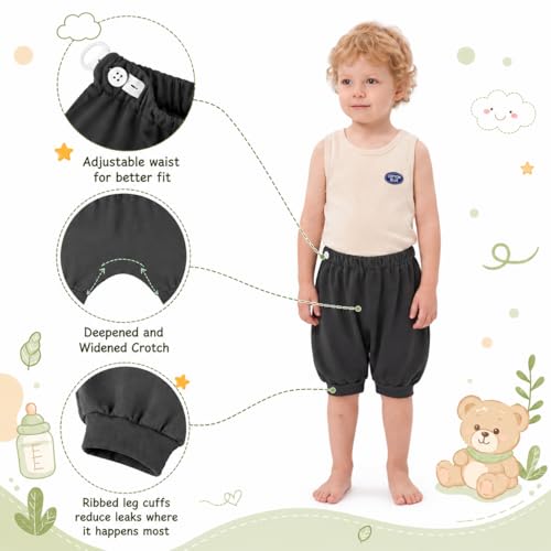 MooMoo Baby Bedwetting Short Pants Diaper Pants for Summer 2 Packs Absorbent Potty Training Pants for Boys and Girls by MooMoo Baby - Used condition - Image 6