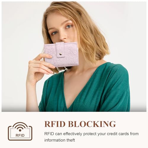 Image of SENDEFN Wallets for Women Trifold Ladies Wallet Credit Card Holder Coin Pocket with ID Window