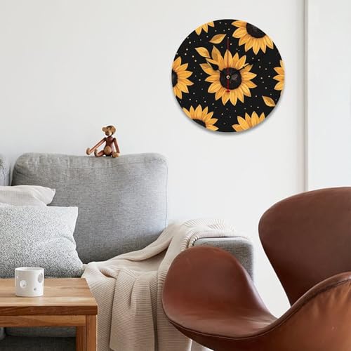 Horloge murale en bois sans tic-tac grand format décorative - 5