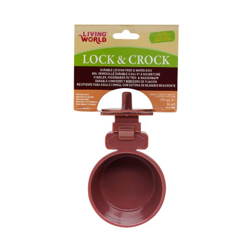 Living World Lock and Crock Dish, Food and Water Dish for Small Animals, 6 Oz., 61786