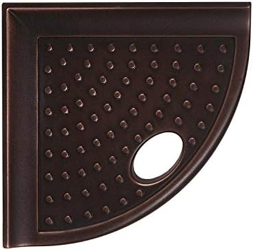 Questech Décor 5 Inch Shower Footrest, Wall Mounted Corner Shower Shaving Shelf, Retrofit Shower Caddy for Tiled Shower Walls, Bathroom Corner Shelf, 5 Inch Metro Flatback, Oil Rubbed Bronze Finish