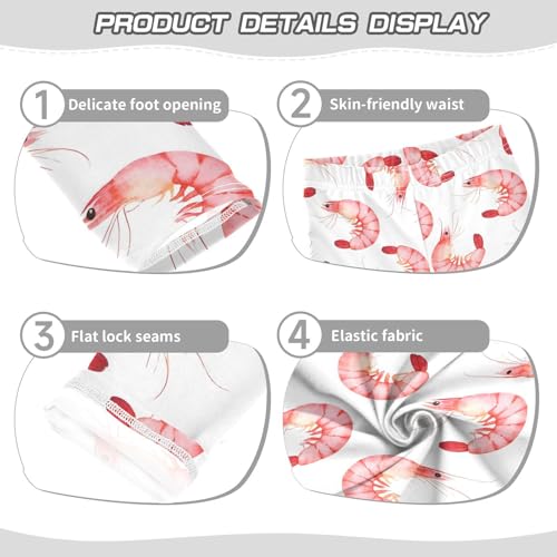 ALAZA Girls' Leggings Children's Yoga Pants Skinny Printed Dance Shrimp Comfortable 4T2