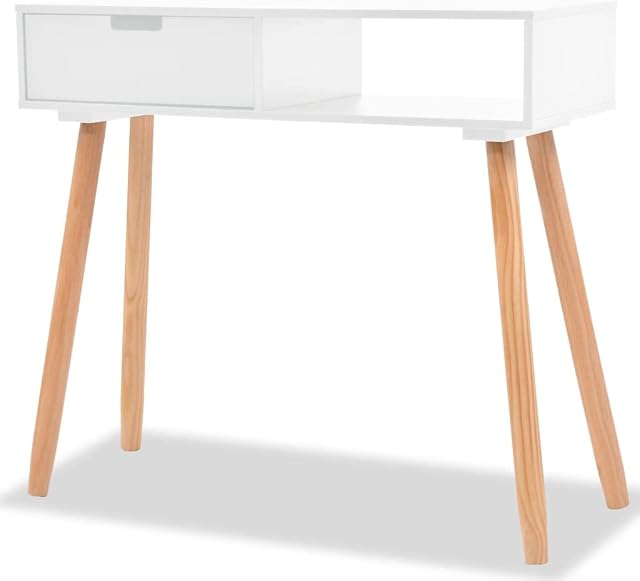 vidaXL Console Table Solid Pinewood White Living Room Side End Telephone Stand