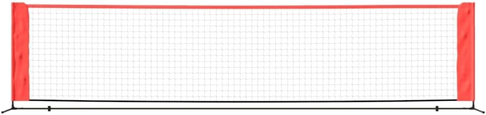 vidaXL Outdoor Tennis Net with Steel Frame, Portable and Easy to Assemble, Ideal for Professional Training and Backyard Games, Black and Red, 157.5"x39.4"x34.3"
