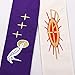 BLESSUME Church Clergy Pastor Reversible Stole (Purple and White)