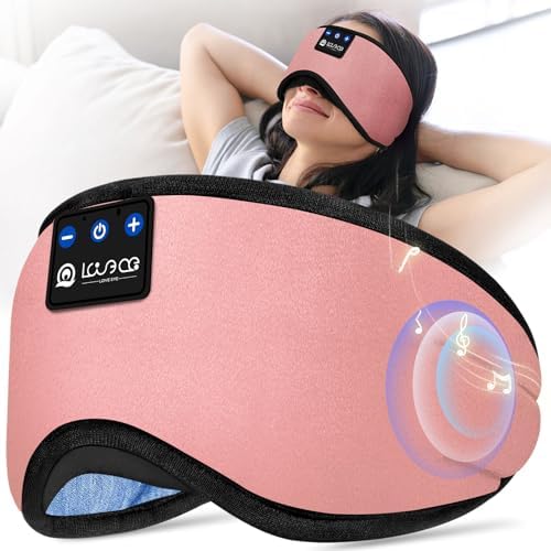 LOVE EYE Schlaf-Kopfhörer, Kopfband-Kopfhörer zum Schlafen und Sport mit dünnen Bluetooth-Lautsprechern, kabellose Musik-Kopfhörer, Tech-Geschenke für Männer, Frauen, Teenager, Yoga