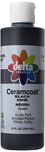 Plaid: Delta Ceramcoatu00a0u0096u00a0Pintura acrílica 8oz-Black Opaco, Otros, Multicolor